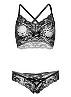 Lace halter bralette and thong
